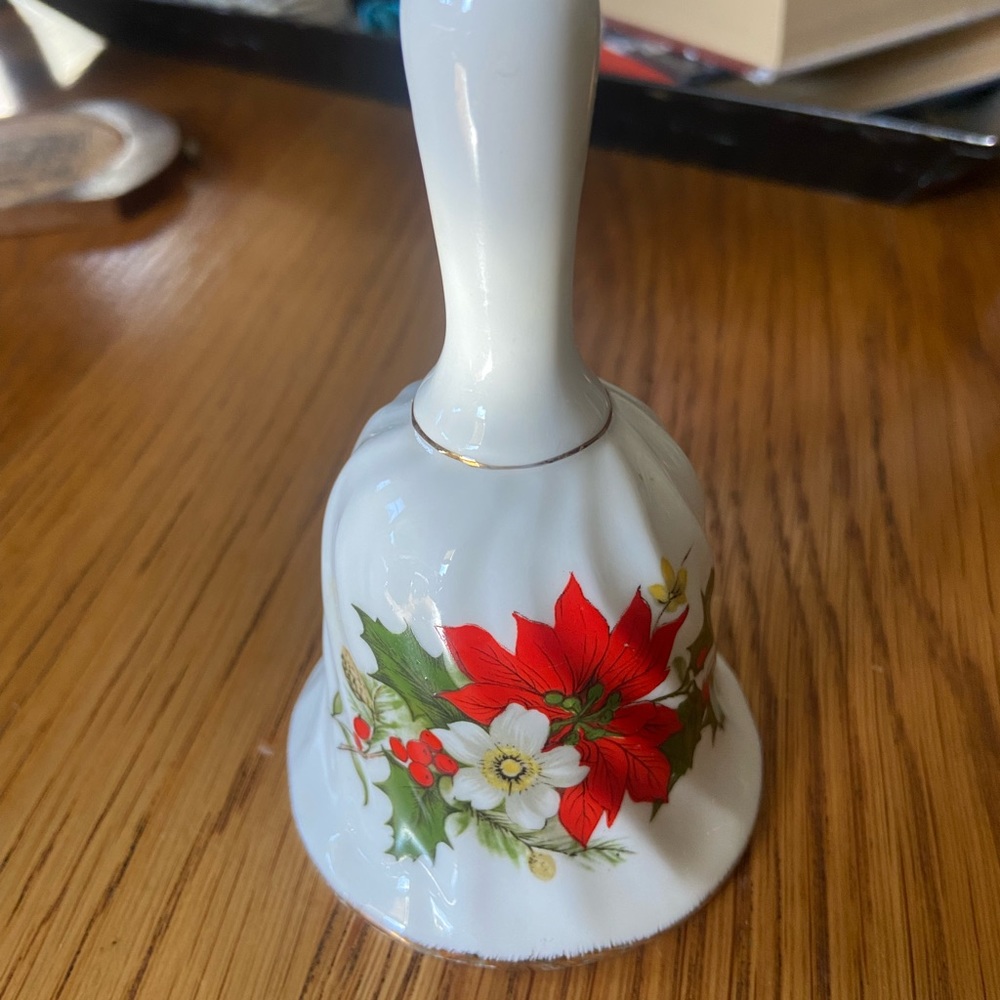 Vintage Bone China Xmas Dinner Bell